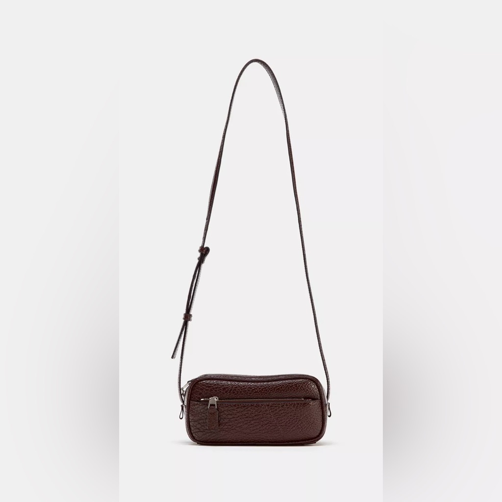 Zara Extended Mini Bowling Bag Color: Burgundy Red Nwt
